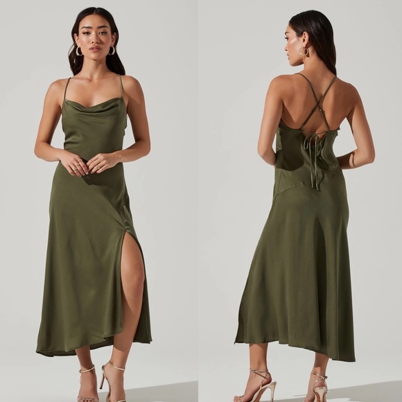 ASTR The Label Gaia Green Midi Dress - Picture 1 of 10